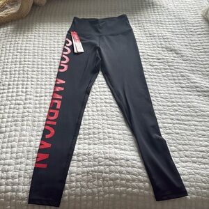 Good American Performance Leggings NWT | Size 0 Black Red Logo